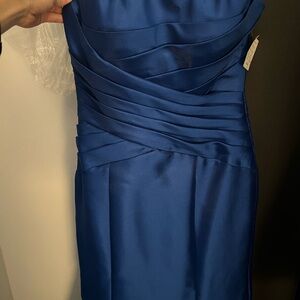 Elegant Blue Strapless Dress